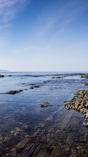 Sea Rock Ocean Beach Nature Summer Android wallpaper