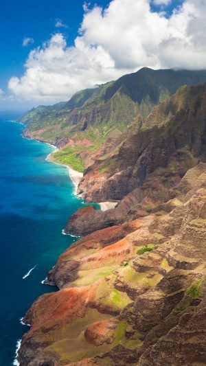 Sea Side View Mountain Nature Android wallpaper