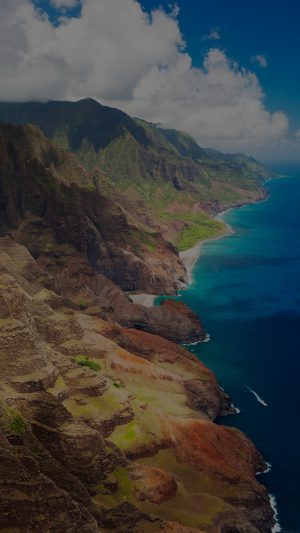 Sea Side View Mountain Nature Dark Android wallpaper