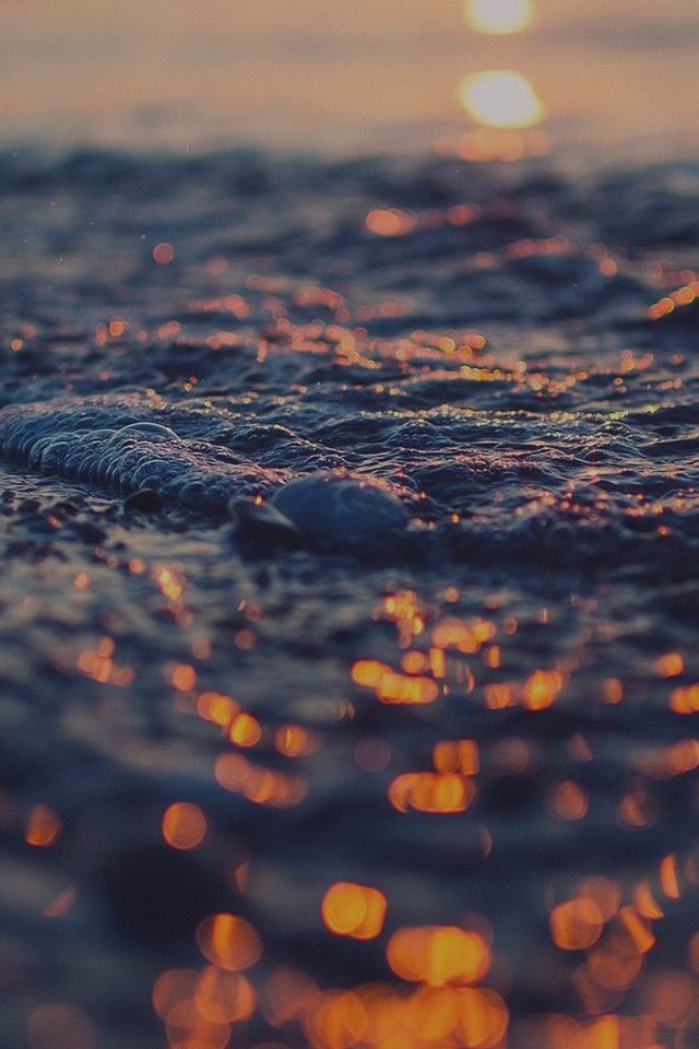 Sea Sunset Bokeh Wave Nature Android wallpaper