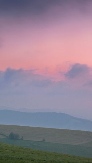 Sky Pink Nature Mountain Mornin Android wallpaper