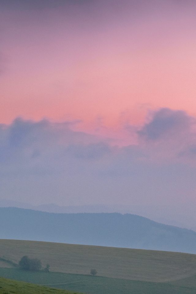 Sky Pink Nature Mountain Mornin Android wallpaper