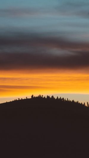 Sky Sunset Mountain Red Nature Android wallpaper