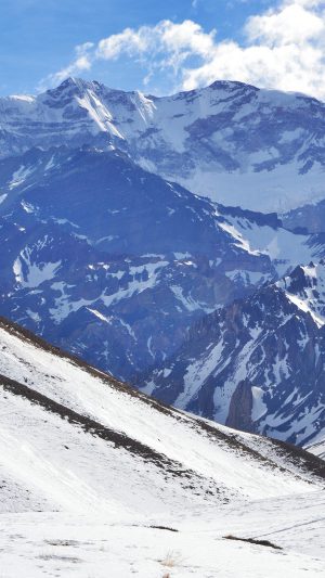 Snow Mountain Art Nature Winter Android wallpaper