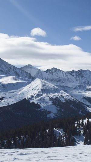 Snow Mountain Winter Sky Blue Nature Android wallpaper