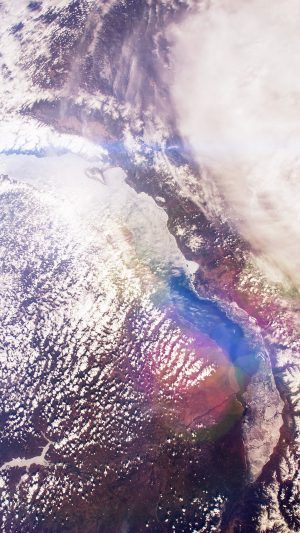 Space Earth From Sky Land Cloud Flare Android wallpaper