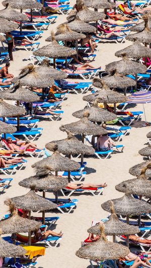 Spain Beach People Nature Sea Summer Android wallpaper