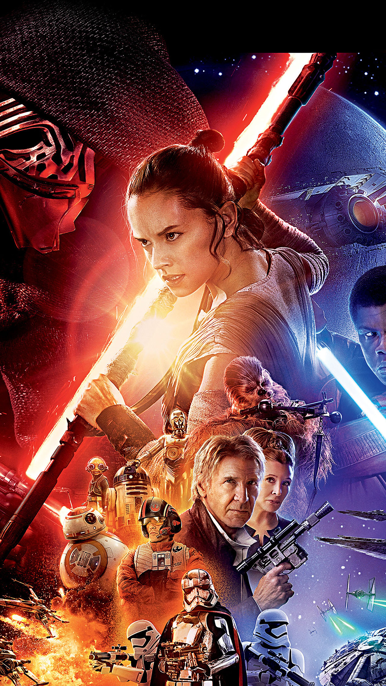 Starwars The Force Awakens Film Poster Art Android wallpaper