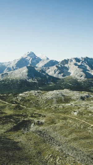 Summer Day Mountain Sky Green Blue Nature Android wallpaper