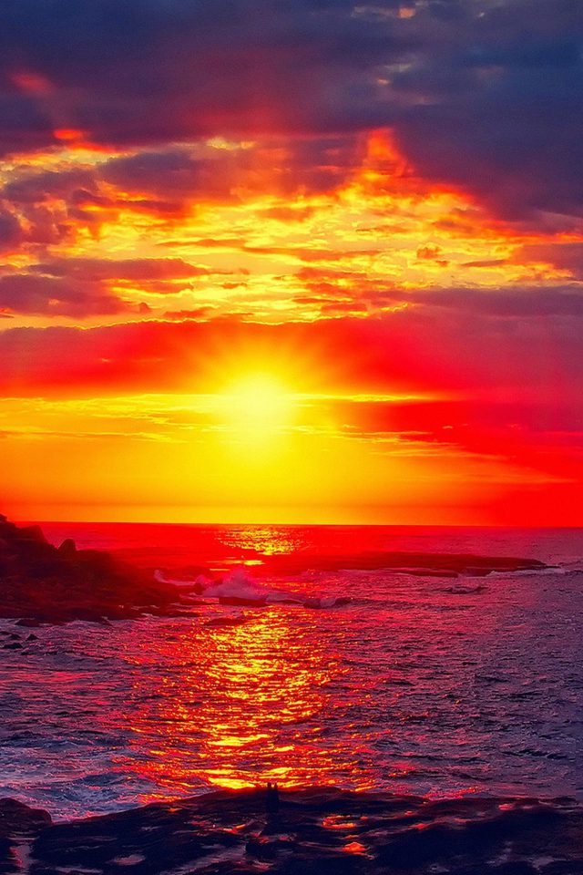 Sunset Beach Nature Afternoon Love Android wallpaper