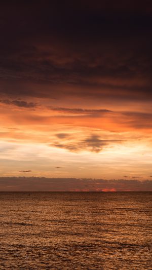 Sunset Lake Sea Water Sky Cloud Nature Android wallpaper
