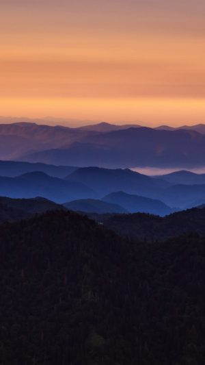 Sunset Mountain Nature Blue Red Cloud Android wallpaper