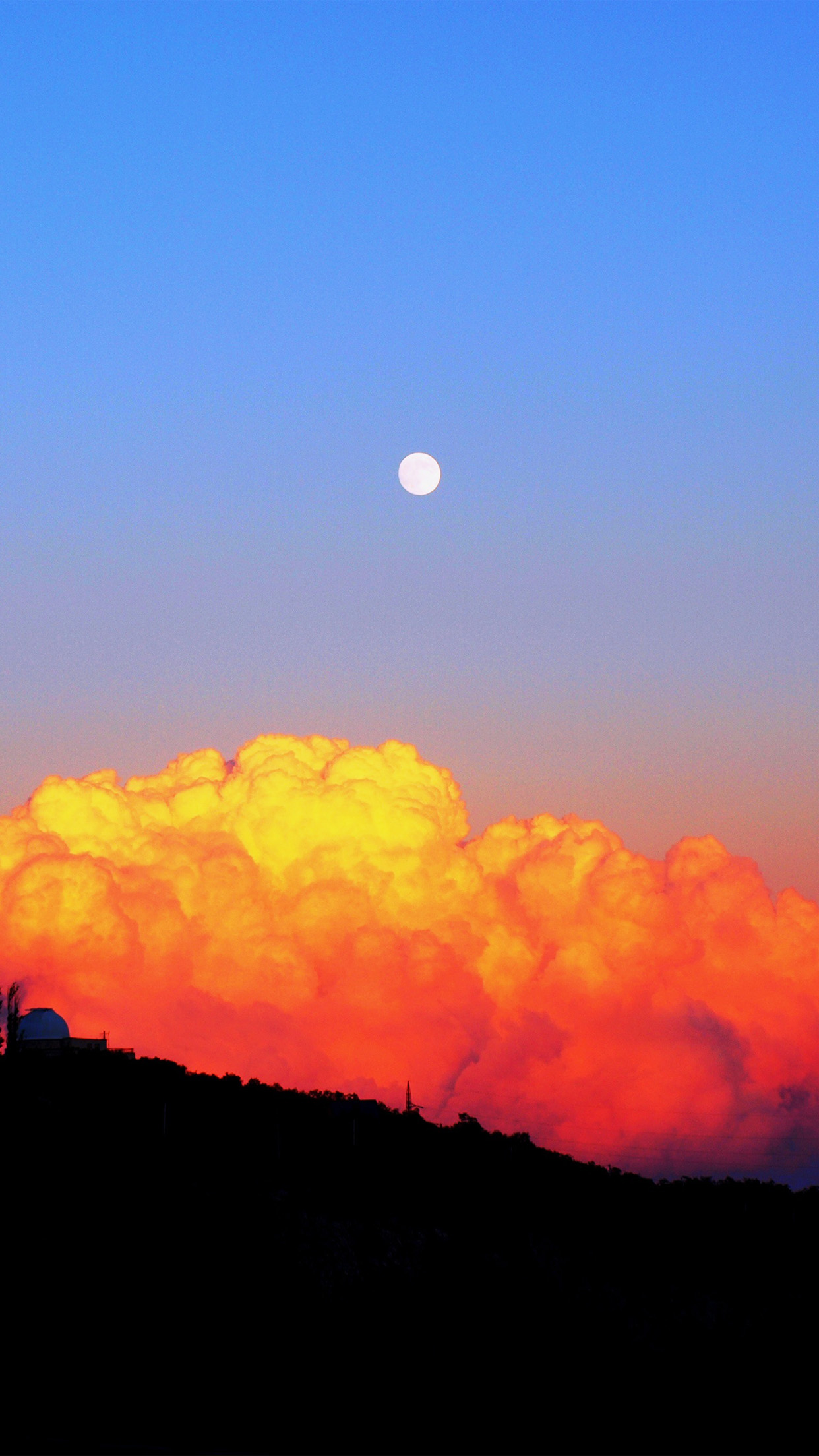 Sunset Mountain Sky Nature Cloud Red Android wallpaper