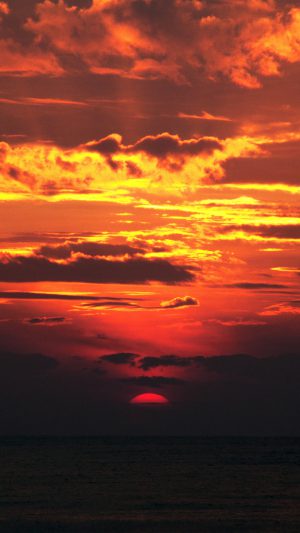 Sunset Red Sky Nature Android wallpaper
