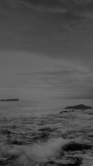 Sunshine Evening Sunset Beach Rock Nature Bw Android wallpaper