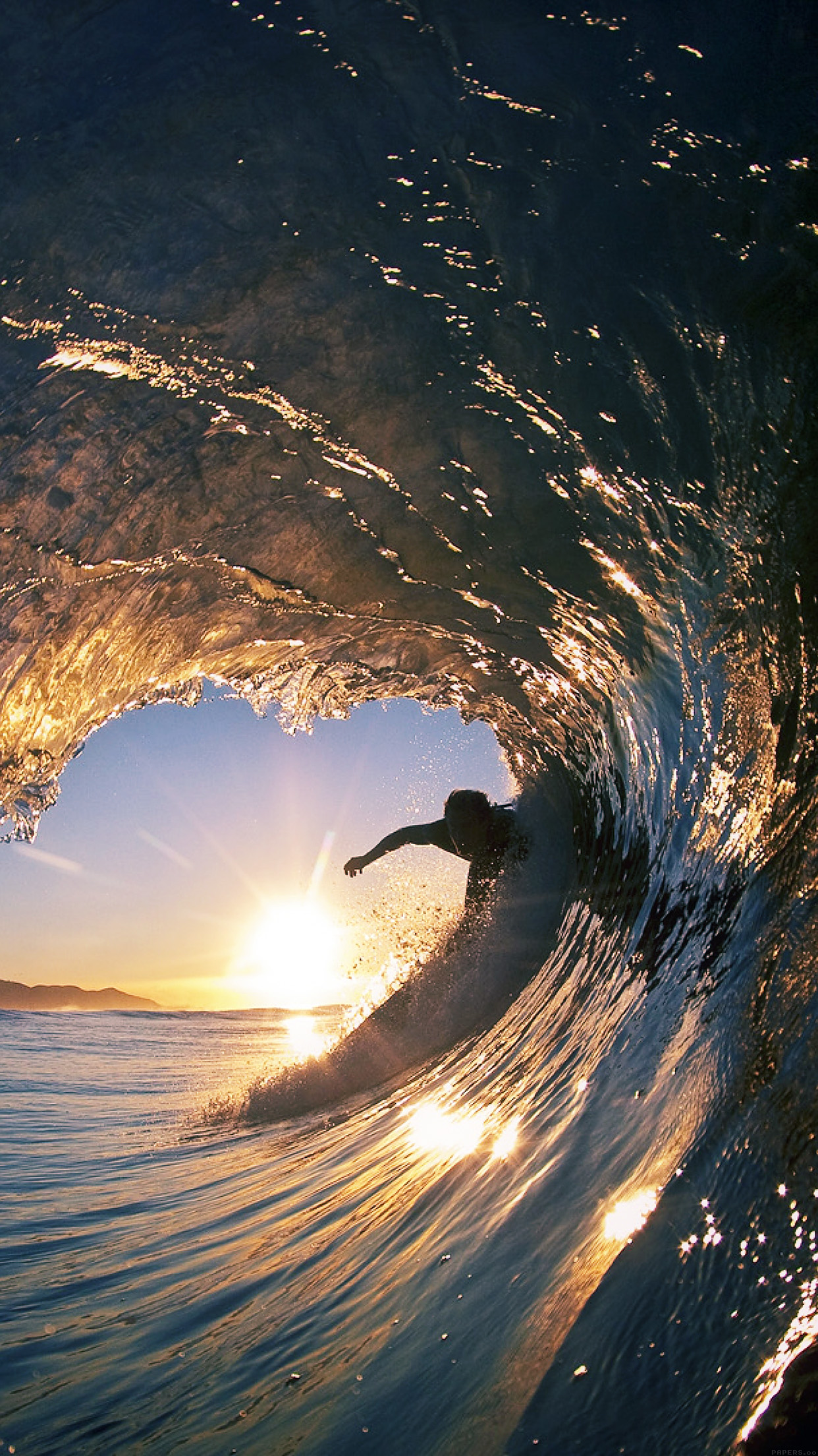 Surf Wave Sea Nature Sunshine Android wallpaper