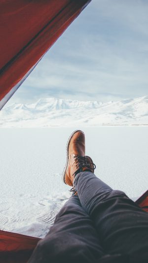 Tend Snow Artic Winter Camp Nature Android wallpaper