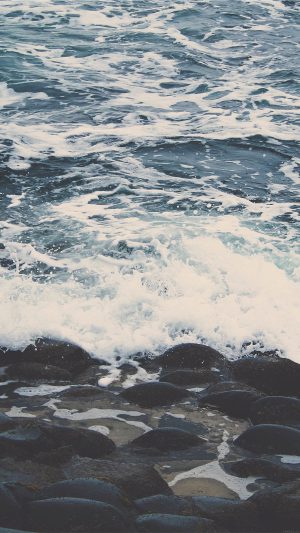 Wave Ocean Beach Blue Lake Nature Android wallpaper