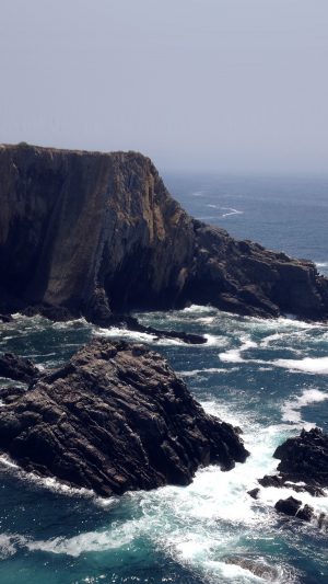 Wave Rock Sea Water Nature Blue Android wallpaper