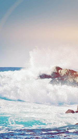 Wave Sea Nature Water Cool Flare Android wallpaper