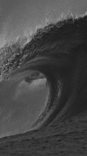 Wave Surf Ocean Sea Bw Beach Art Nature Android wallpaper