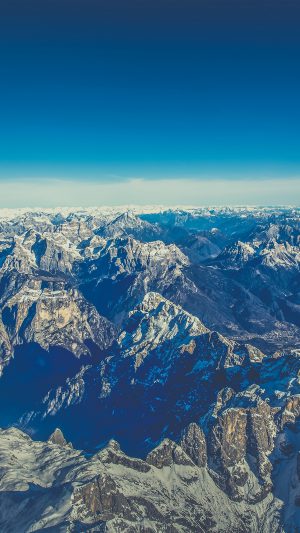 Winter Mountain Cold Sky Blue Nature Rock Android wallpaper