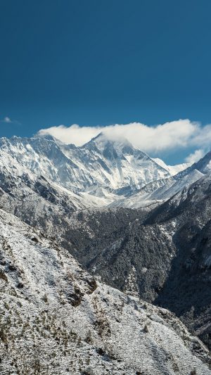 Winter Mountain Nature Snow Alps Android wallpaper