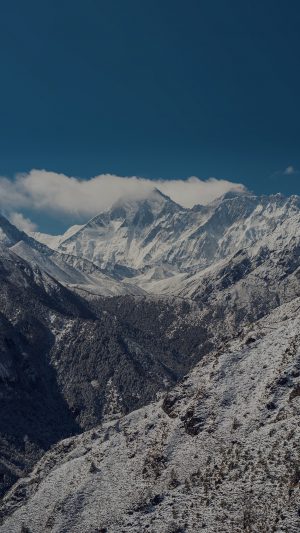 Winter Mountain Nature Snow Dark Alps Android wallpaper