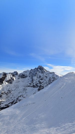 Winter Mountain Snow Blue Nature Android wallpaper