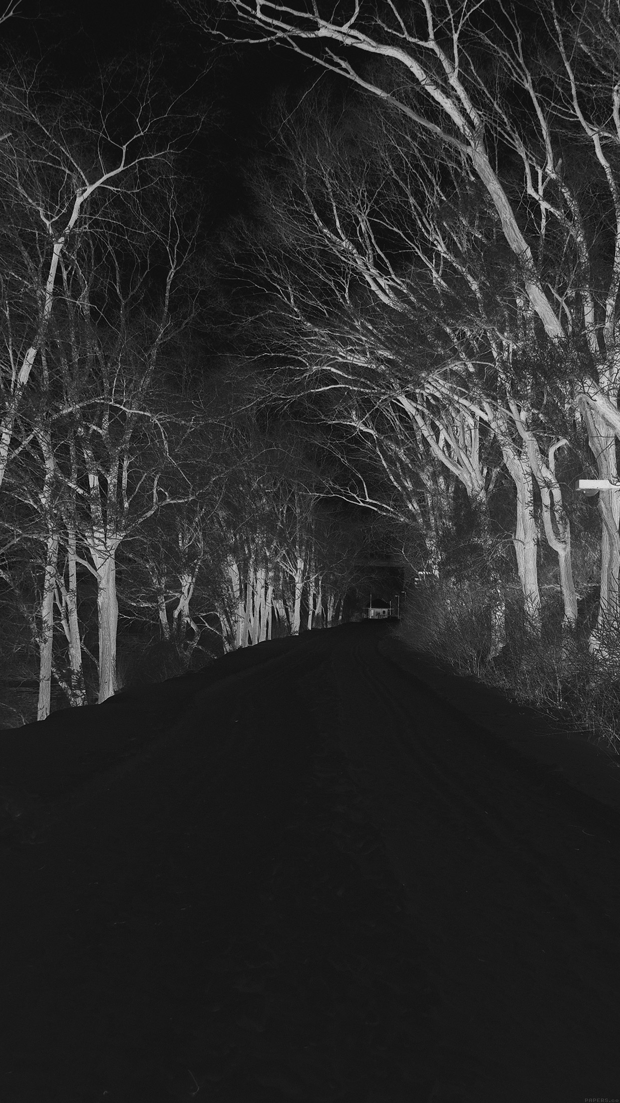Winter Scary Road Nature Mountain Dark Android wallpaper