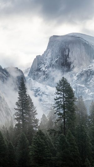 Yosemite Snow Mountain Nature Android wallpaper
