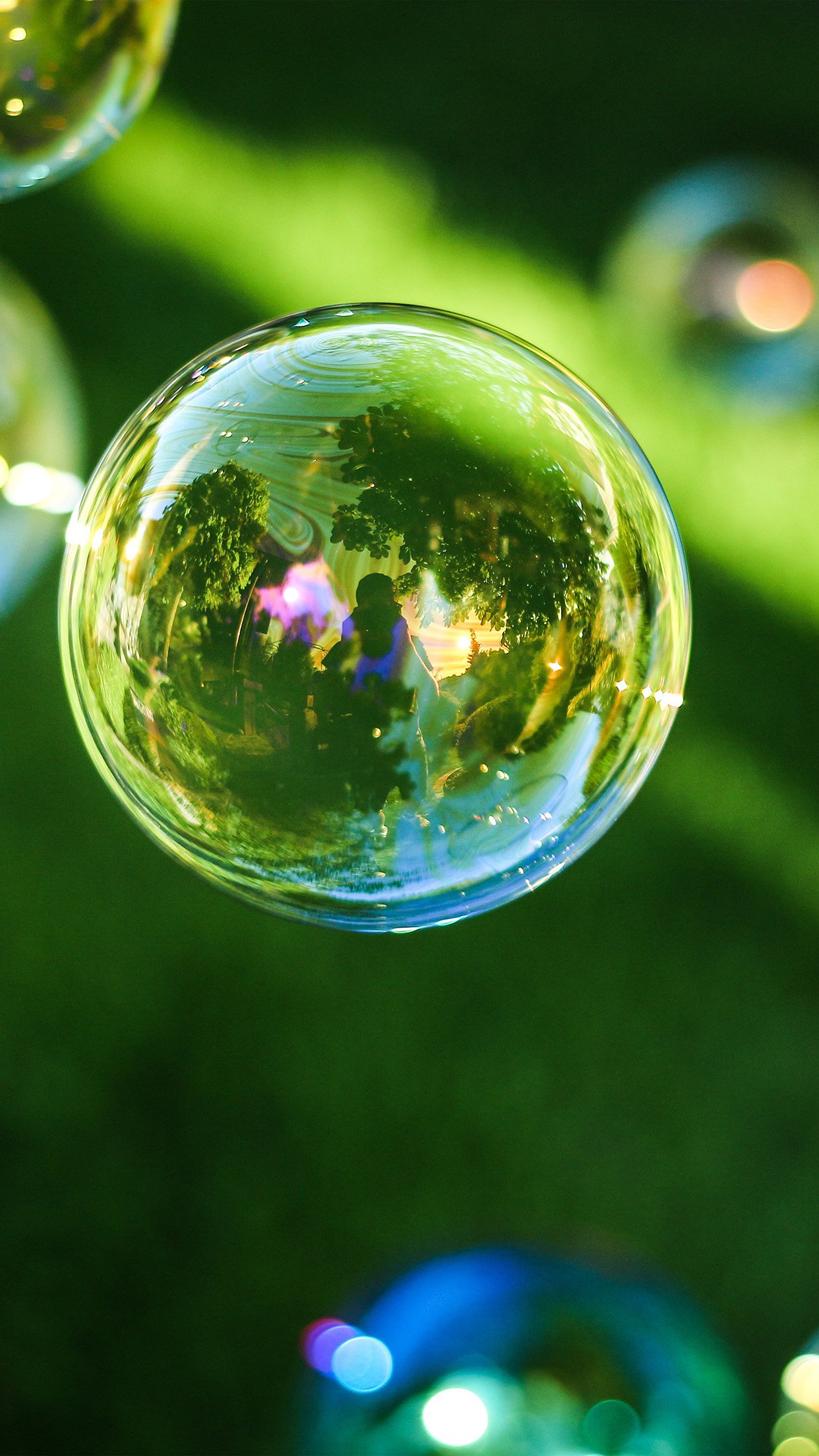Bubble Summer Day Green Bokeh Android wallpaper