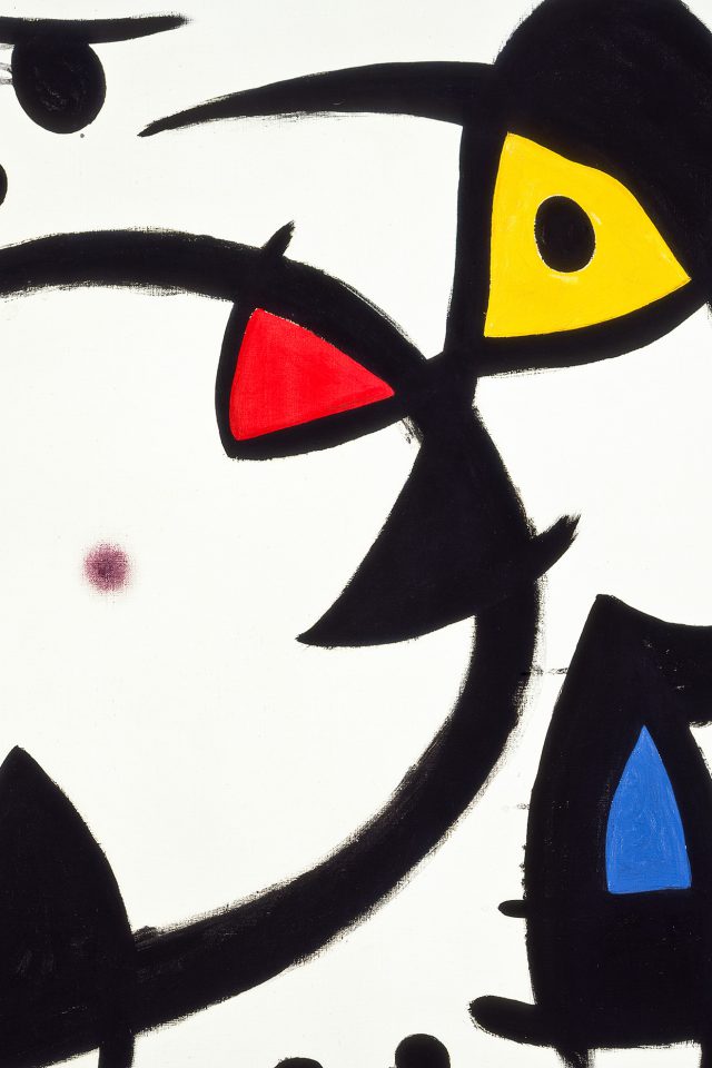 Fine Art Abstract Joan Miro Blue Classic Paint Art Illustration Android wallpaper