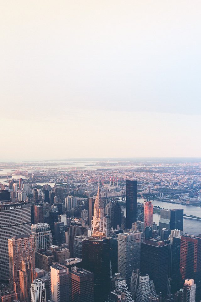 Jonas Nillson Newyork Flare Blue City Sky Android wallpaper
