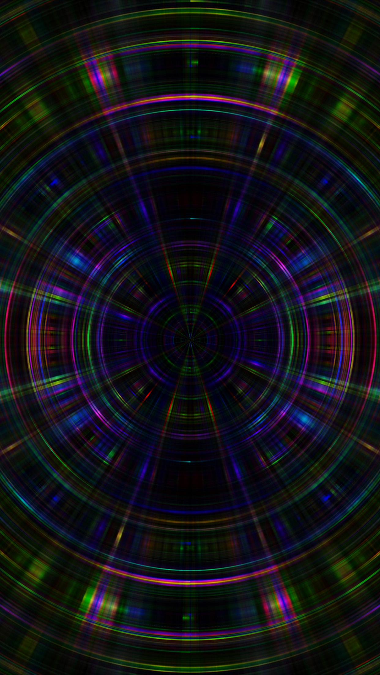 Psychic Color Circle Abstract Dark Rainbow Pattern Android wallpaper