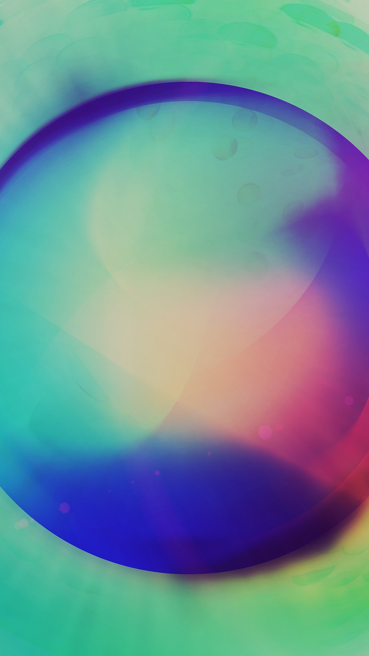 Rainbow Circle Green Digital Abstract Art Pattern Android wallpaper
