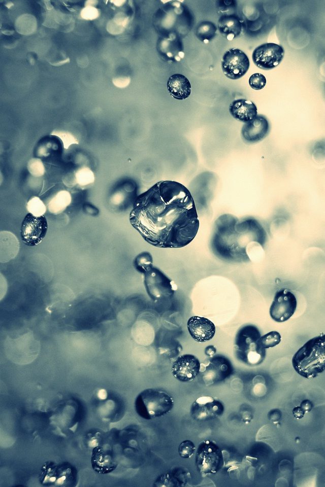 Waterdrop Diamond Blue Bokeh Pattern Rain Android wallpaper