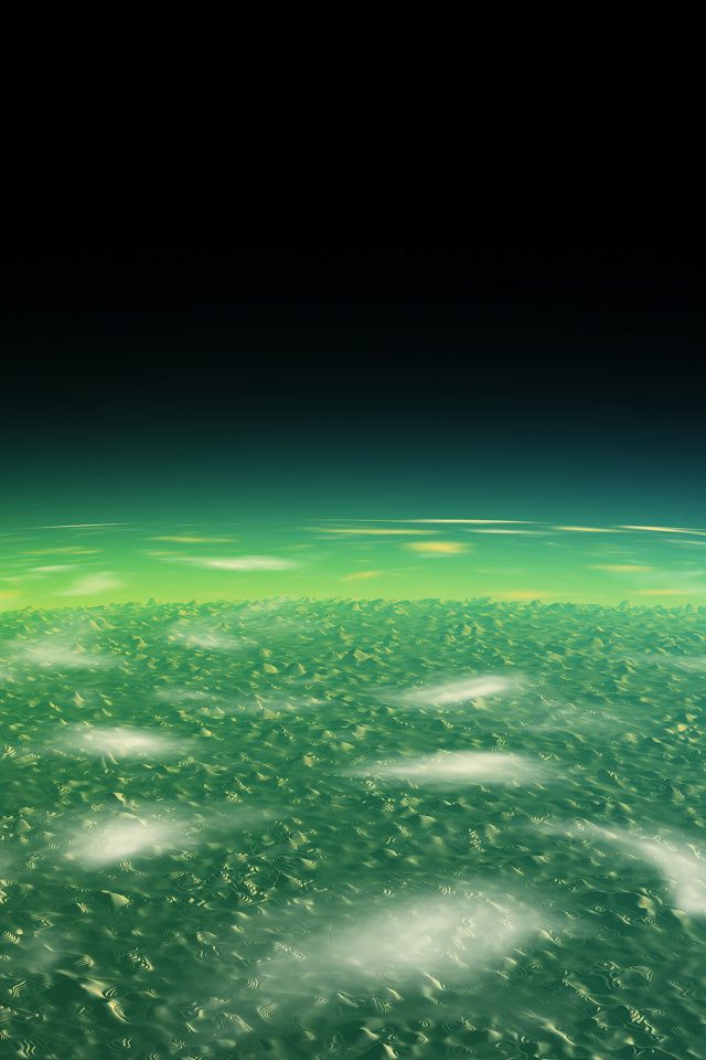 Alien Green Earth Space Planet Dark Android wallpaper