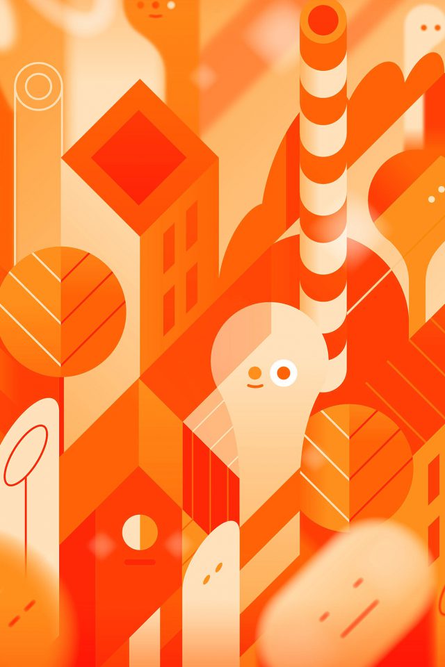Android Lollipop Lg Orange Cute Illust Pattern Android wallpaper