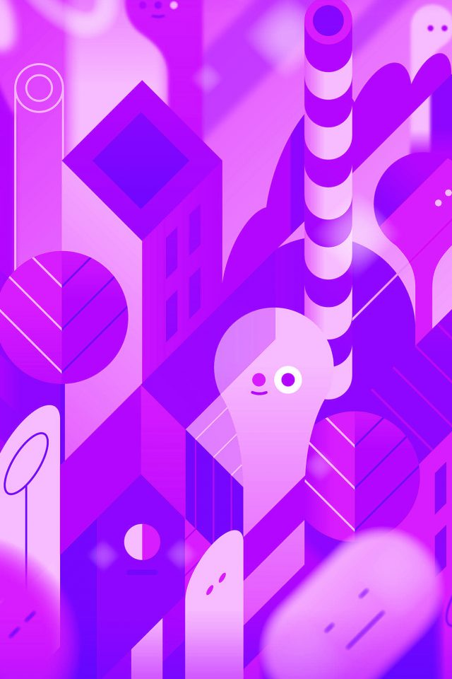 Android Lollipop Lg Purple Cute Illust Pattern Android wallpaper