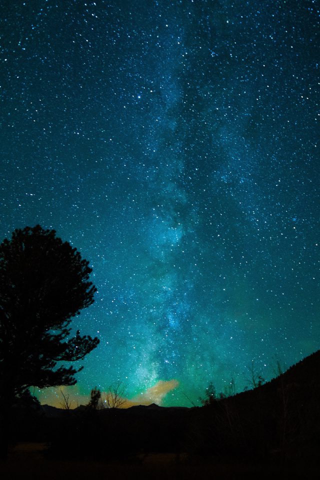Aurora Night Sky Star Space Nature Dark Android wallpaper
