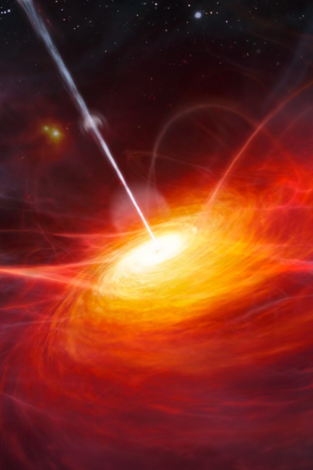 Blackhole Space Red Star Nature Art Android wallpaper
