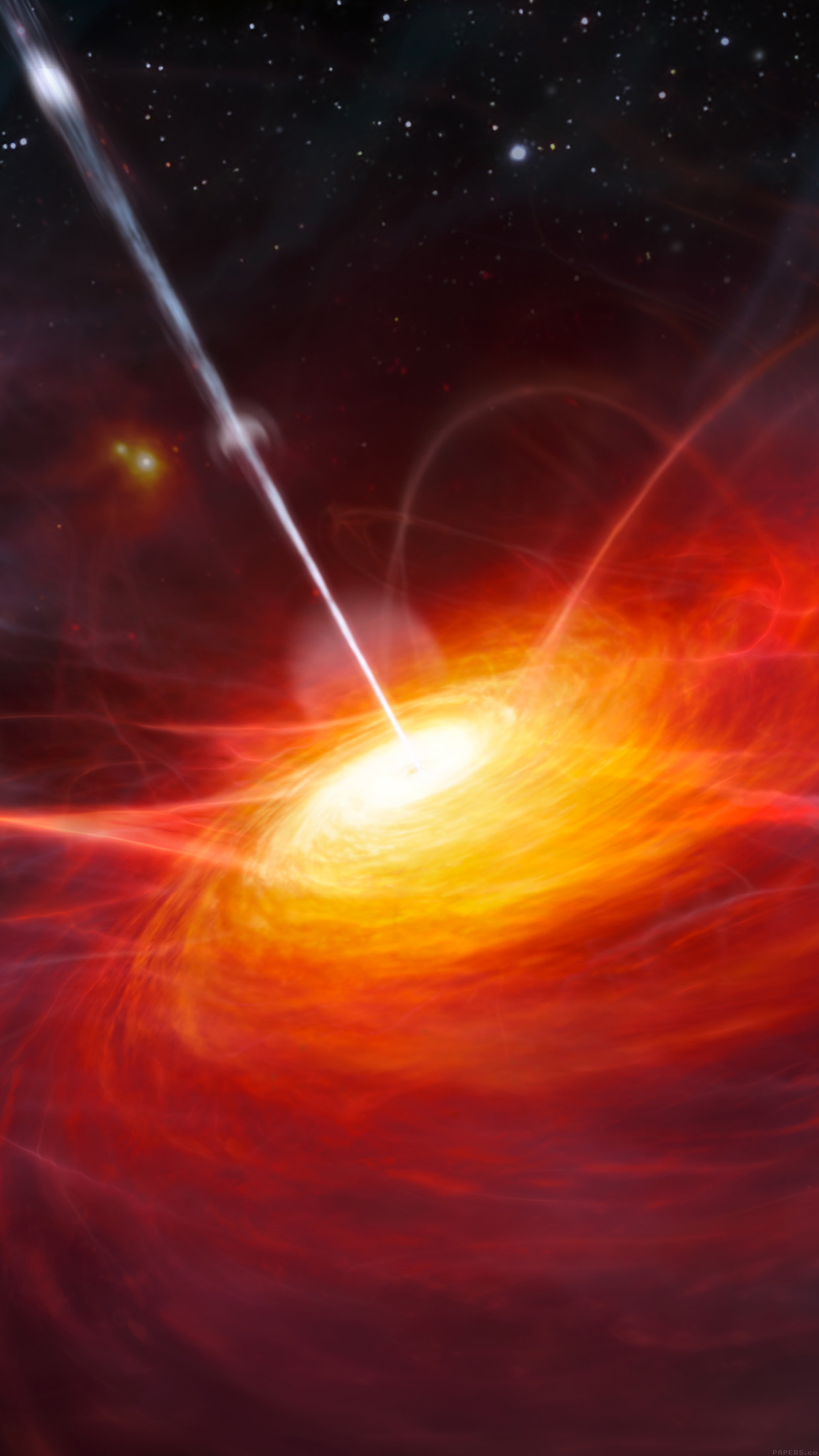 Blackhole Space Red Star Nature Art Android wallpaper
