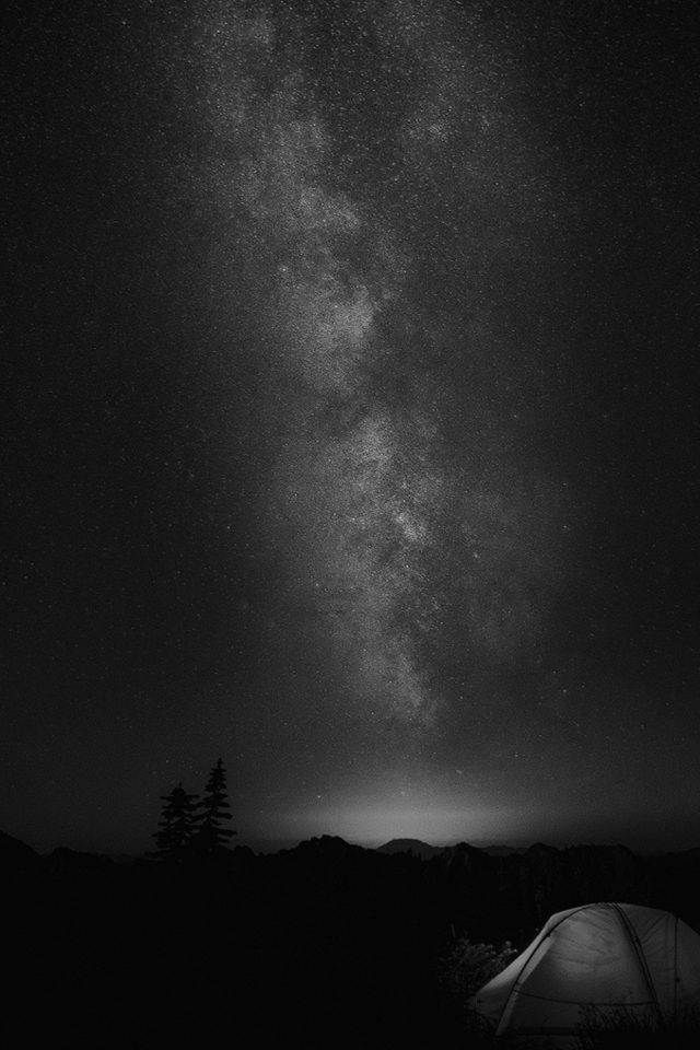 Camping Night Star Galaxy Milky Sky Dark Space Bw Dark Android wallpaper