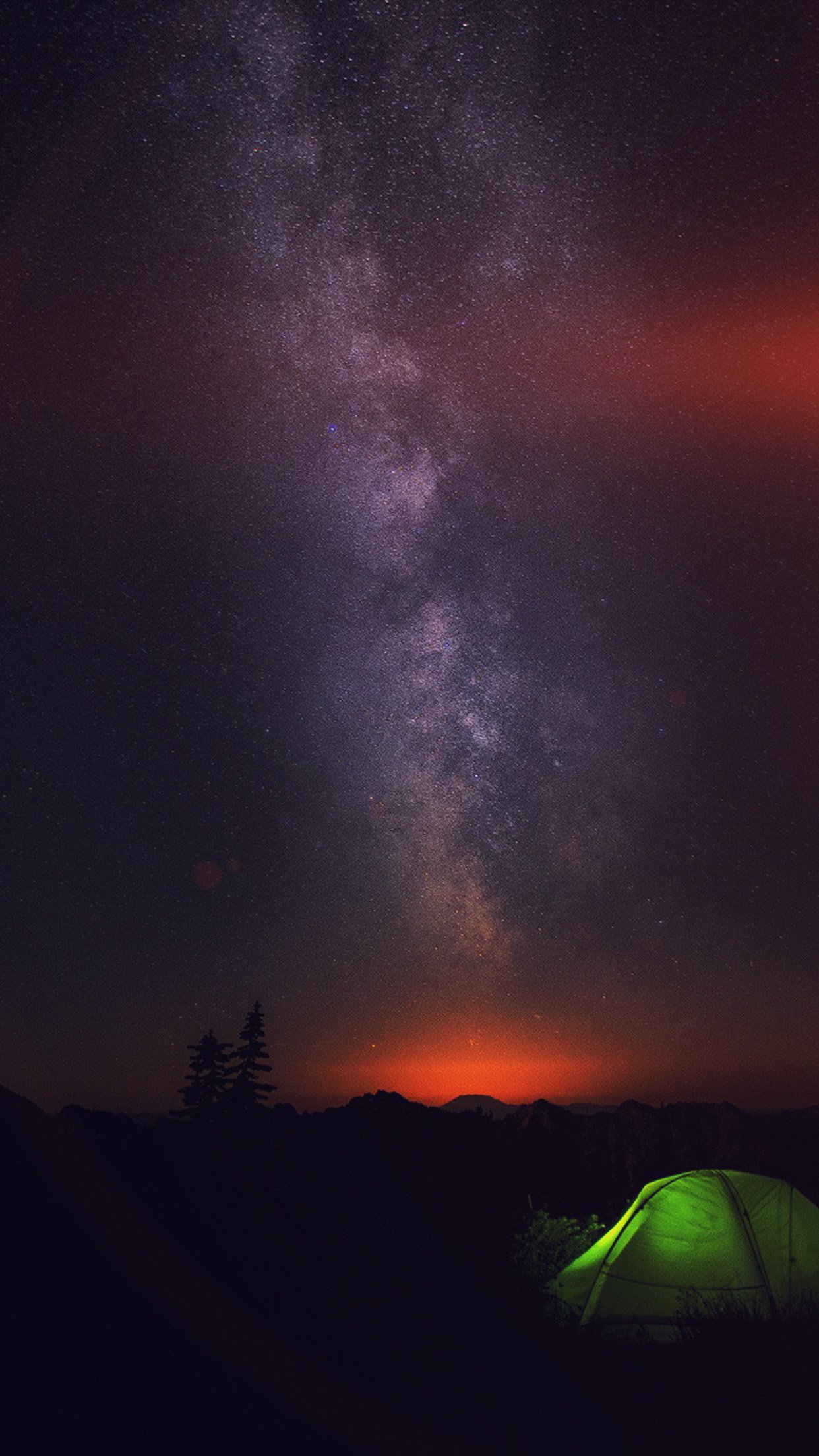 Camping Night Star Galaxy Milky Sky Dark Space Android Wallpaper