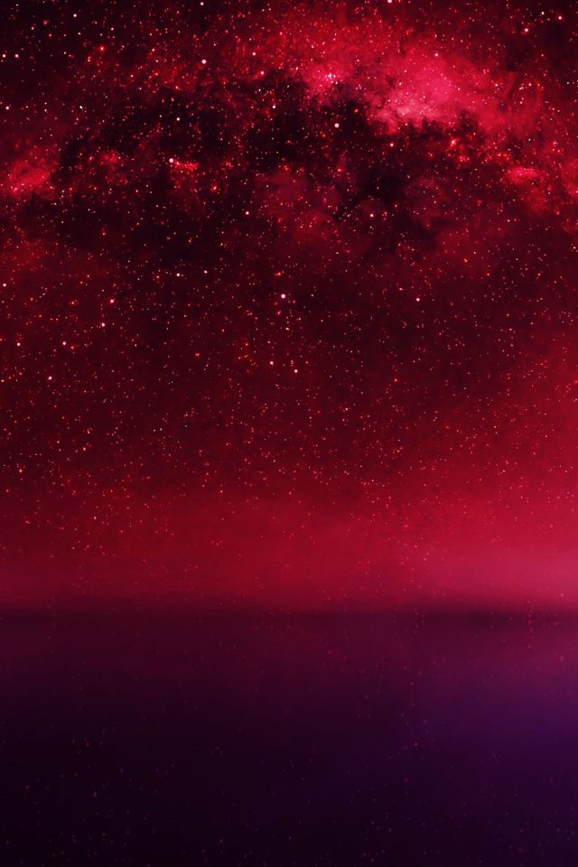 Cosmos Red Night Live Lake Space Starry Android wallpaper