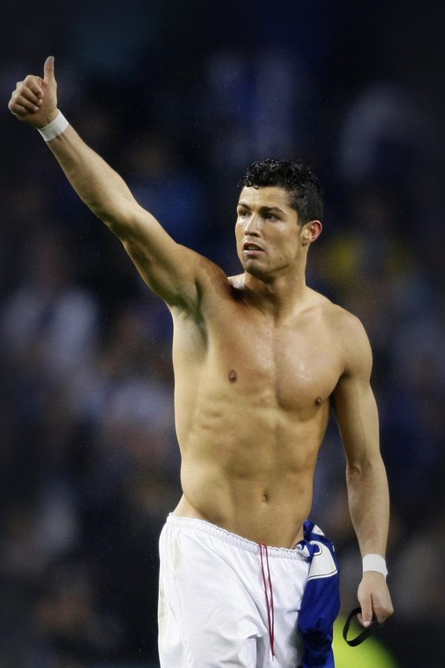 Cristiano Ronaldo Thumbs Up Soccer Hot Body Android wallpaper