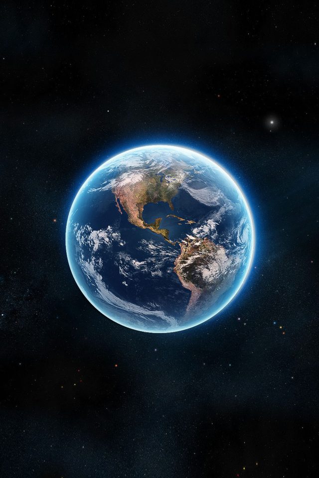 Earth View From Space Satellite Illust Art Android wallpaper