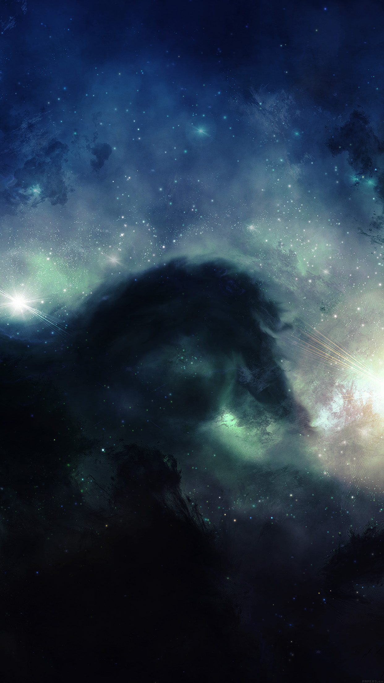 Illuminating Space Blue Star Galaxy Art Android wallpaper
