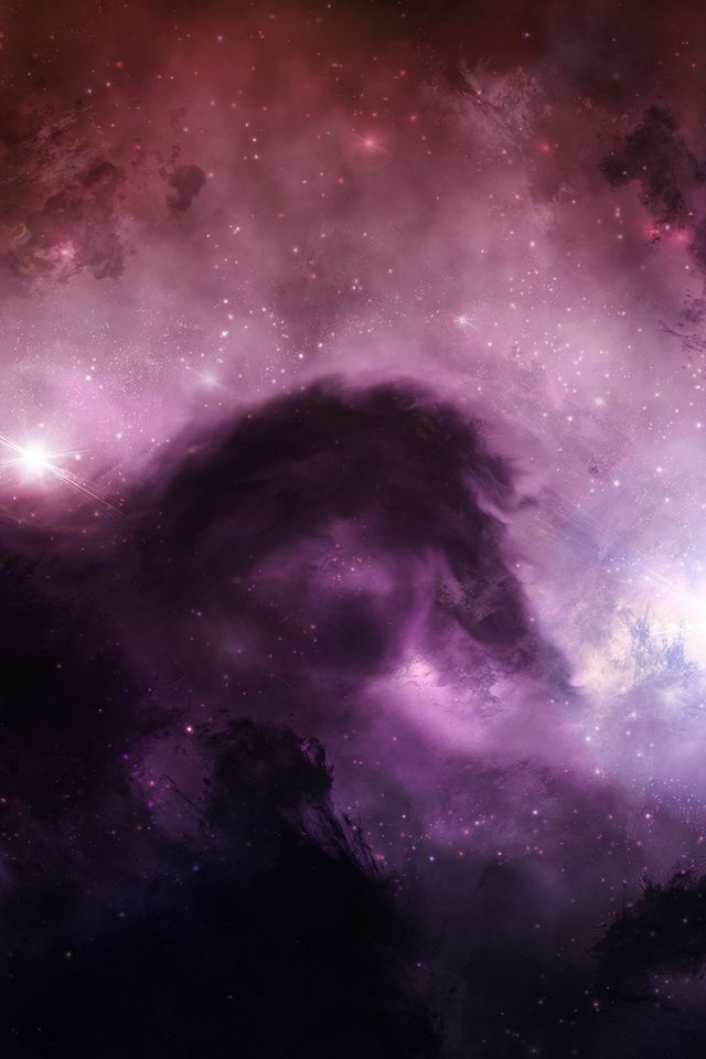 Illuminating Space Red Star Galaxy Art Android wallpaper